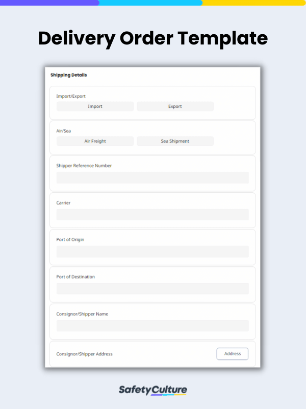 Delivery Order Template
