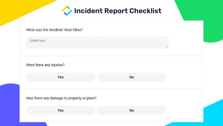 Liste de contrôle du rapport d'incident