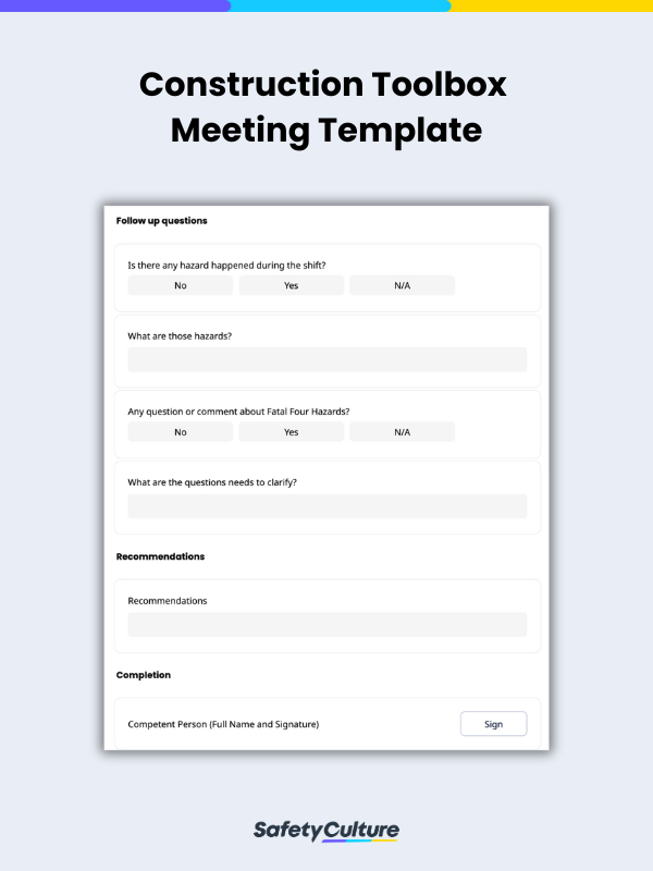 free-construction-toolbox-meeting-template-pdf-safetyculture for Free Printable Construction Safety Meeting Topics Free Construction Toolbox Meeting Template | PDF | SafetyCulture for Free Printable Construction Safety Meeting Topics